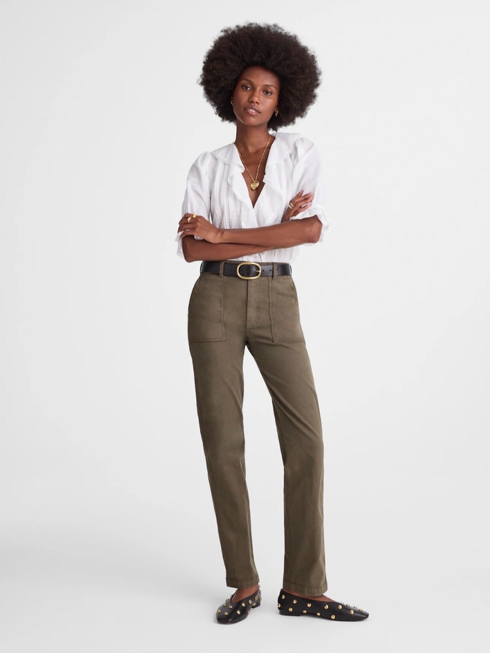 Madewell Women’s Faded Olive Utility Straight-Leg Pant Size 23 & Size 26 NWT